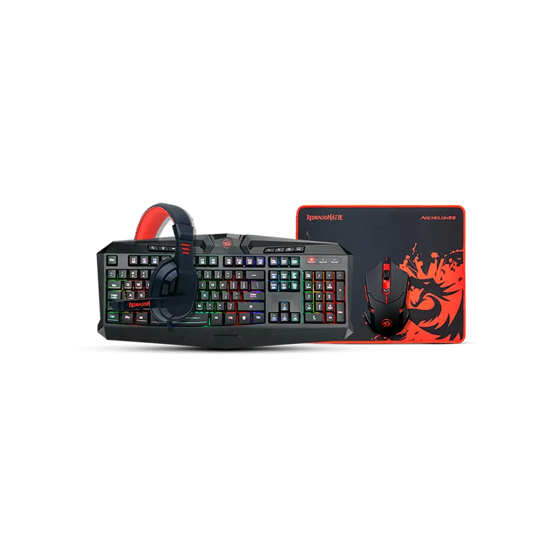 foto que representa un kit teclado, mouse y diadema redragon