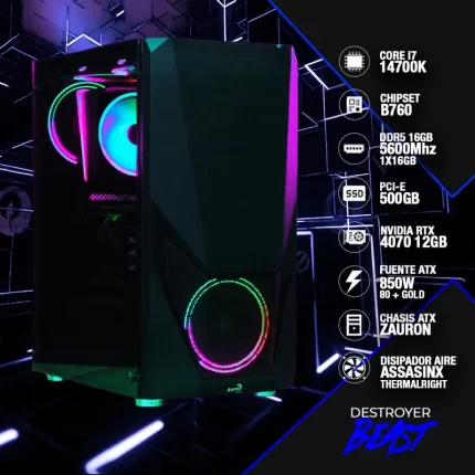 imagen que representa el pc gamer destroyer beast intel