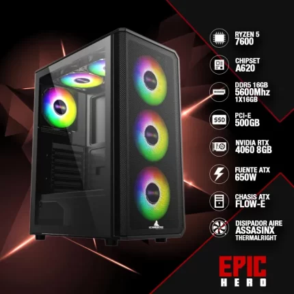 imagen que representa el pc gamer epic hero amd