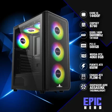 imagen que representa el pc gamer epic hero intel